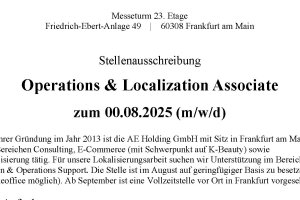 Stellenausschreibung Ae Holding Gmbh
